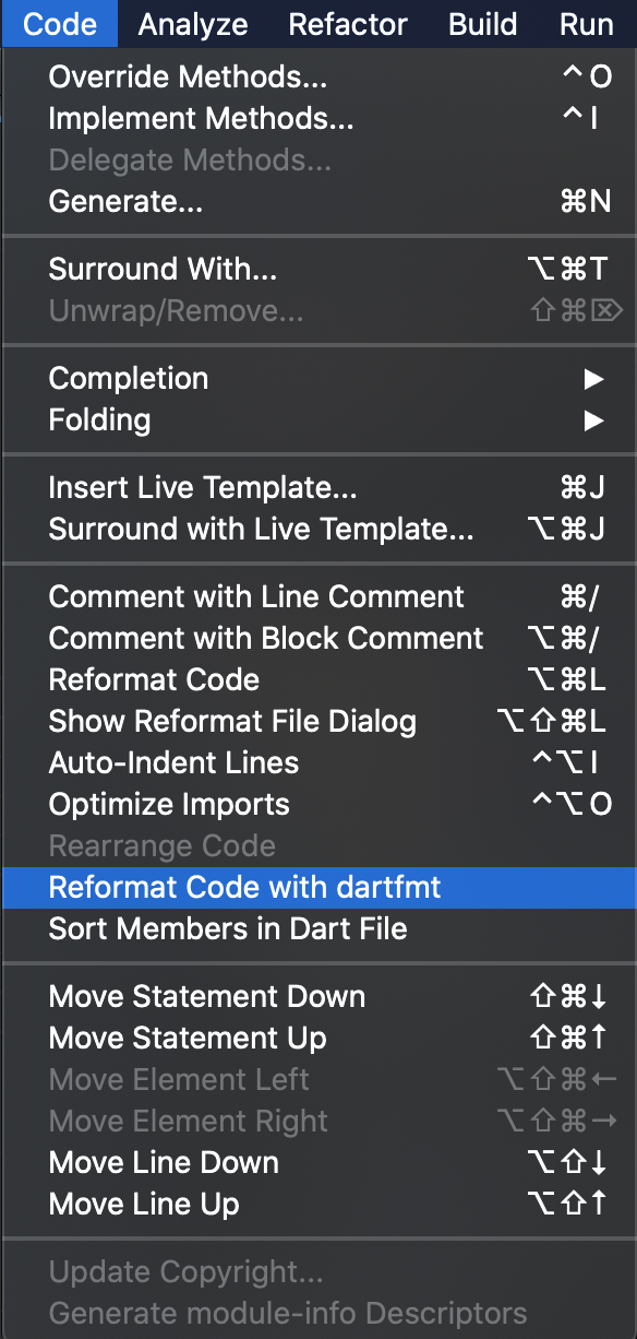 [Flutter] 코드 자동 정렬(Reformat) 하는 법 - Terry’s Dev-Diary